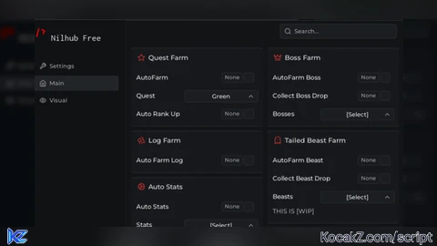 NILHUB FREE AUTO BOSS FARM AUTO TAILED BEAST FARM  AUTO RANK - Verified script for Universal Script