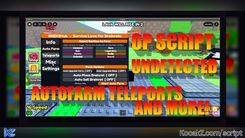 INSTANT CATCH AUTOFARM SCRIPT DELETE LAVA TELEPORTS AND MORE - Verified script for Survive LAVA for Brainrots!
