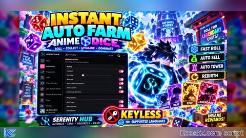 INSANE AUTO FARM!  FAST ROLL + AUTO SELL + INSTANT TOWER - Verified script for Anime Dice
