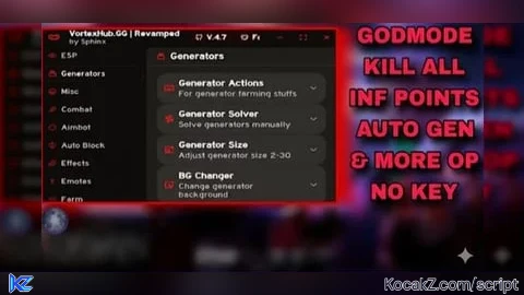 OP  Script Inf Points Auto Gen Godmode Kill All - Verified script for Forsaken