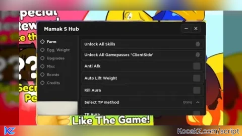 Mamak s Hub for ez ugc - Verified script for Strong Muscle Simulator X