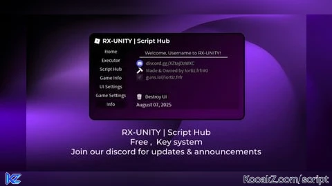 RX UNITY Script Hub - Verified script for Universal Script