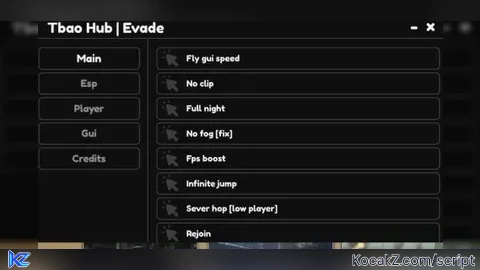 Script by Tbao Hub - Verified script for Evade
