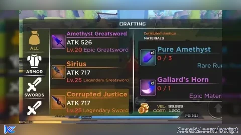 Sword Burst  Crafting Gui - Verified script for Swordburst 3 💖