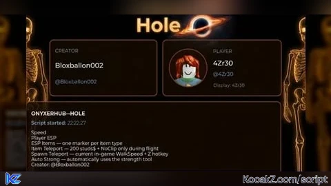 script for game: - Verified script for Hole🕳️