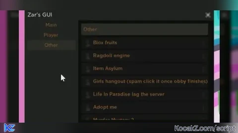 Zars gui - Verified script for Universal Script