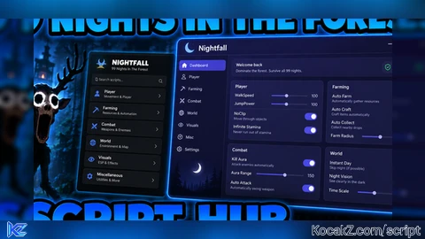 NIGHTFALL V4 | 99 Nights Style Utility Hub - Verified script for 99 Nights in the Forest 🔦