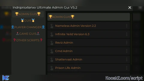 INDRIPRISXTENXXS ADMIN HUB V5 - Verified script for Universal Script