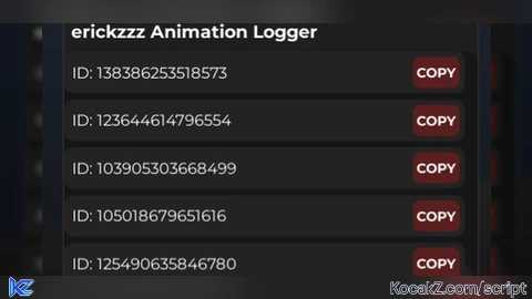Erickzzz Animation Logger - Verified script for Universal Script