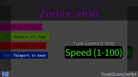 Zodiac Hub - KEYLESS - Verified script for Break Tape For Brainrots