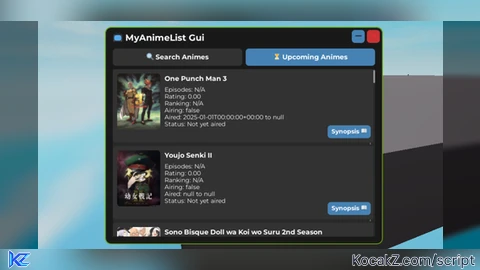 MyAnimeList GUI - Verified script for Universal Script