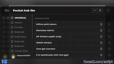 Pocket hub lite V2 - Verified script for Universal Script