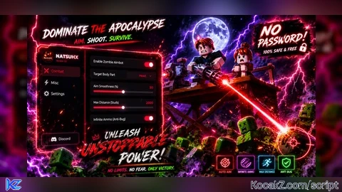NATSUHX HUB REALESE AIMBOT AND INFINITY AMMO - Verified script for Zombie Rush Survival 🧟‍♂️