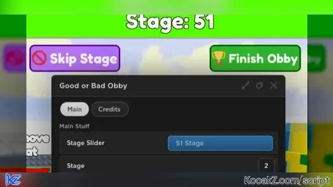 Skip Stage and me - Verified script for Good Or Bad Obby
