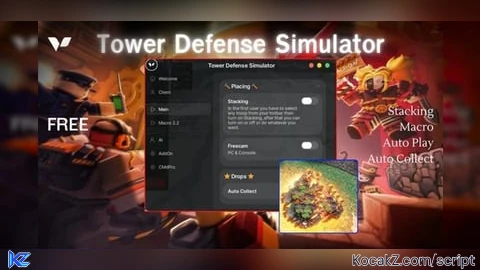 Macro and stack placing - Verified script for Tower Defense Simulator