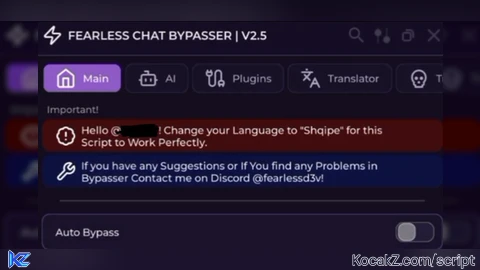 Fearless Chat Byp*er - Verified script for Universal Script