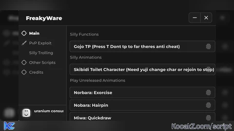 FreakyWare - Verified script for Jujutsu Shenanigans