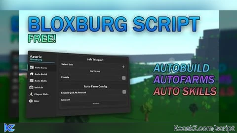 Azurix Free Bloxburg Autobuild And Auto Farm - Verified script for Universal Script