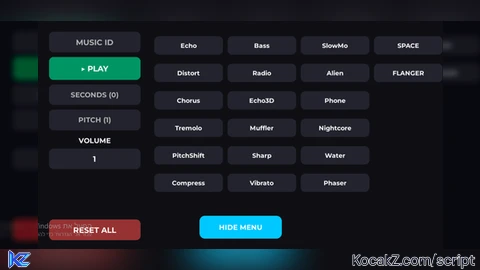 Music Player ID And 20 Effects - Verified script for Universal Script