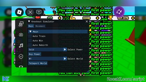 Script keyless Inf wins And Train - Verified script for Knockout Simulator