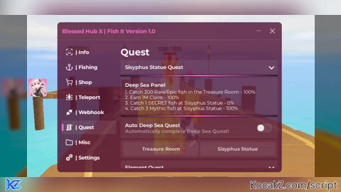BlessedHub X No key - Verified script for Fish It! 🐟