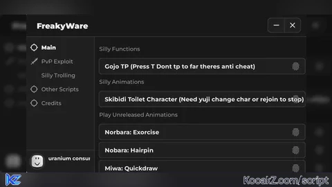 FreakyWare - Verified script for Jujutsu Shenanigans