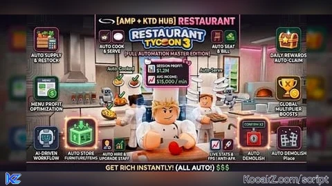 [BEST FREE OP UNDETECTED] ALWAYS UPDATED - Verified script for Restaurant Tycoon 3