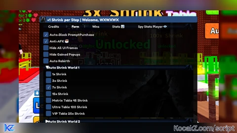 1 Shrink per Step