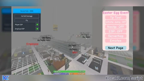UPDATE No Fall Damage Player ESP Employe  FLY AFK NoClip