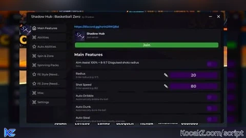 Shadow Hub Better Ui | No Ban | Bypass Anti Cheat - Verified script for Basketball: Zero
