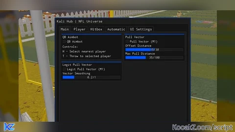 Kali Hub NFLUF GUI 2025 FREE - Verified script for NFL Universe Football