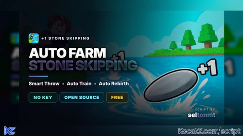 Smart Throw, Auto Train & Auto Rebirth | Free, No Key - Verified script for +1 Stone Skipping
