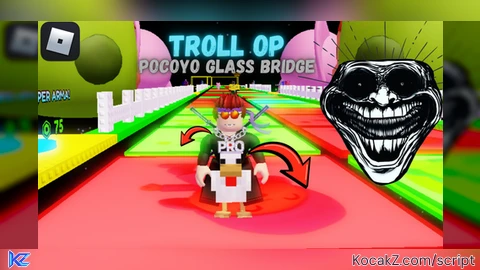 Script TROLL OP REVEL CORRECT GL* - Verified script for 🧢 Pocoyo Glass Bridge