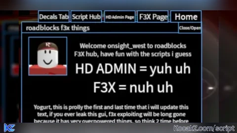 roadblocks f3x things leak - Verified script for Universal Script