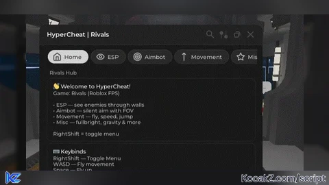 HyperCheat ESP AIMBOT AND MORE V1 - Verified script for RIVALS