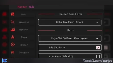 Master Hub - Verified script for Blox Fruits