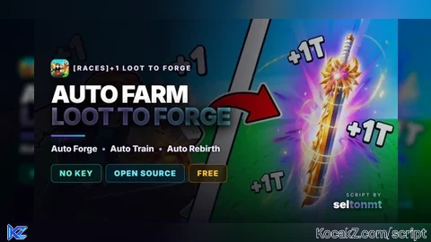 Auto Forge, Best Gear, Frozen Tower and Rebirth | No Key - Verified script for +1 Loot To Forge