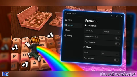 Overflow Auto Treadmill, Anti Lava, Auto Buy & More - Verified script for +1 Speed Keyboard Escape | Candy & Chocolate