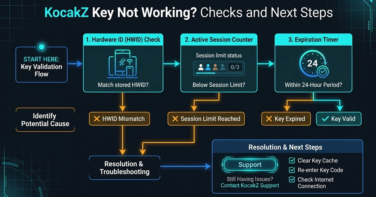KocakZ Key Not Working? Checks and Next Steps