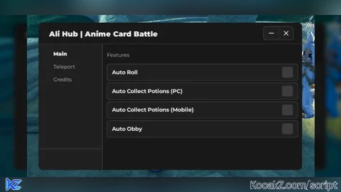 Auto Roll Auto Collect Potions and Auto Obby - Verified script for Anime Card Battle