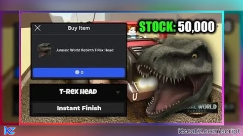 Instant T Rex Head NO KEY