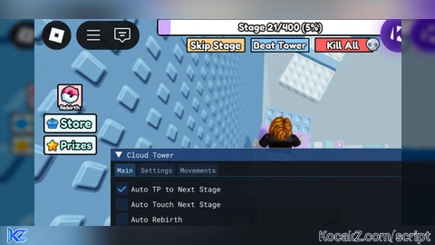 Auto Checkpoint And Rebirth And More - Verified script for Cloud Tower