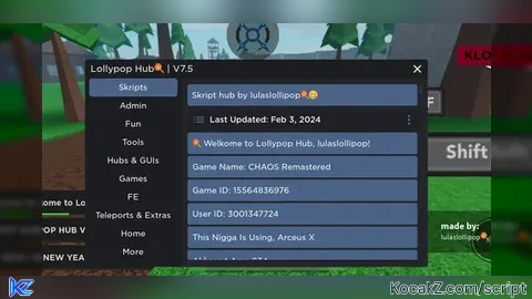 Lollypop Hub v7x5 - Verified script for Universal Script