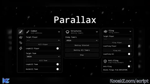 Parallax | Kill All, Loopfling All, Destroy Server - Verified script for No Cooldown Doomspire Brickbattle