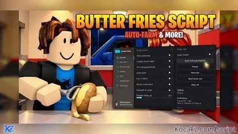 Butter Auto Farm, Smart Upgrades, Auto Repairs, Full AFK - Verified script for š Sell Fries! š