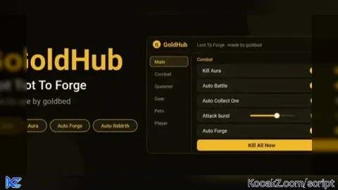 GOLDHUB Autofarm all Kaitun KILLAURA, auto train AND MORE - Verified script for +1 Loot To Forge