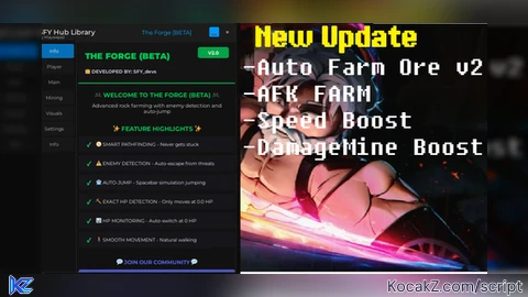 NEW UPDATE ULTIMATE AUTO FARM ORE BY SFY SAFE NO BAN - Verified script for 🎃 The Forge