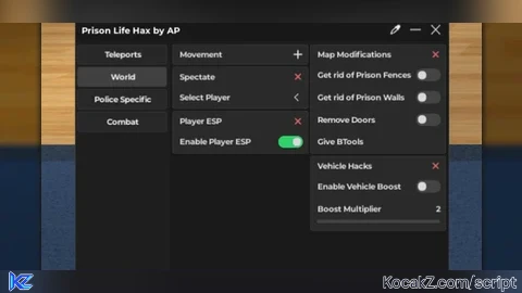 OP Prison Hax Menu by AP - Verified script for Prison Life