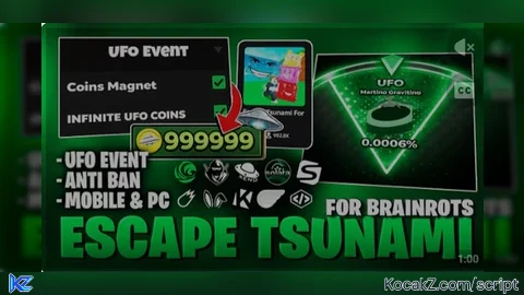 UFO EVENT SPECIAL AUTO EVENT AUTO COLLECT DUPE UFO COINS - Verified script for Escape Tsunami For Brainrots!