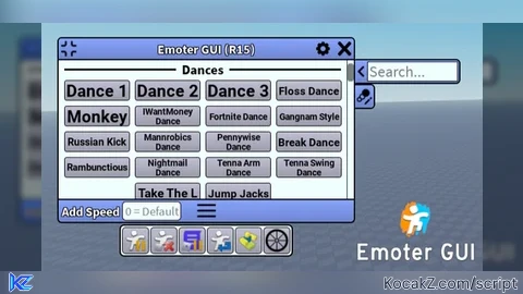 Emoter GUI - an Ultimate animations GUI (R6/R15) - Verified script for Universal Script